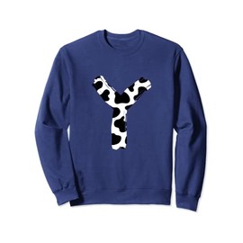 Creative Bold Marker Letter Y - Cow Pattern Design Sweatshirt