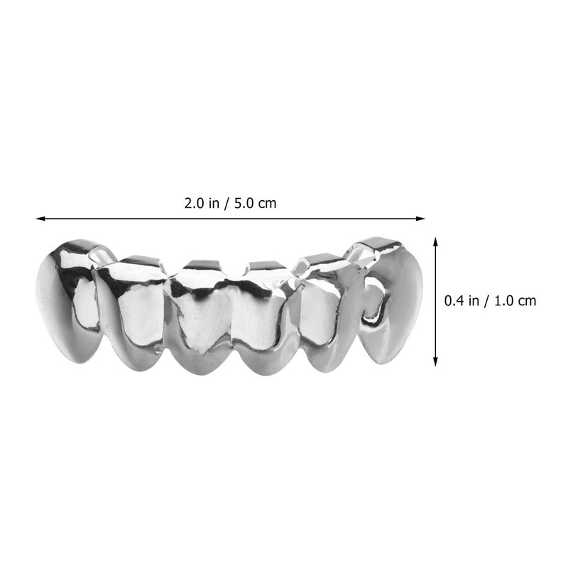 PRETYZOOM Silver Teeth for Men and Women Mouth Top Bottom