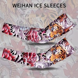 Arm Sleeves Tatoo Sleeves,Sun Protection Arm Heat Dissipation - Protective Tatoo Guards Sun Compression Long Cover, Ice Silk Warmer Body Art for Driving Cycling Run