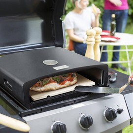 Skypatio Pizza Oven for Grill, Portable Outdoor Grill Top Pizza Oven with Pizza Stone, Built-In Thermometer, Pizza Maker for Outdoor Grill