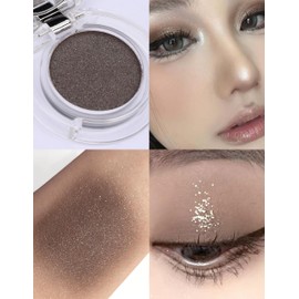 Erinde Glitter Single Eyeshadow, Highly Pigmented Eye Shadow, Long - Lasting & Waterproof Metallic Silver Makeup, Shimmer & Highlighter Eye Shadow Makeup, Smooth Matte Texture