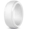 Jude Jewelers 8mm Matte Brushed Step Edge Silicone Wedding Band