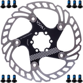 YBEKI Bike Disc Brake Rotor 140mm 160mm 180mm 203mm Heat Dissipation disc Brake Rotor with 6 Bolts for Road Bike Mountain Bike MTB BMX Stainless Steel Bicycle Rotor (black, 180mm)