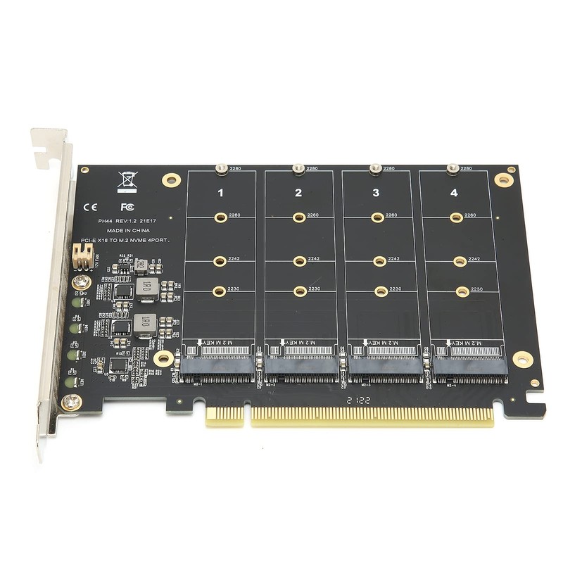 M.2 NVME-PCIE X16 Adapter Card PH44 4 Port M Key