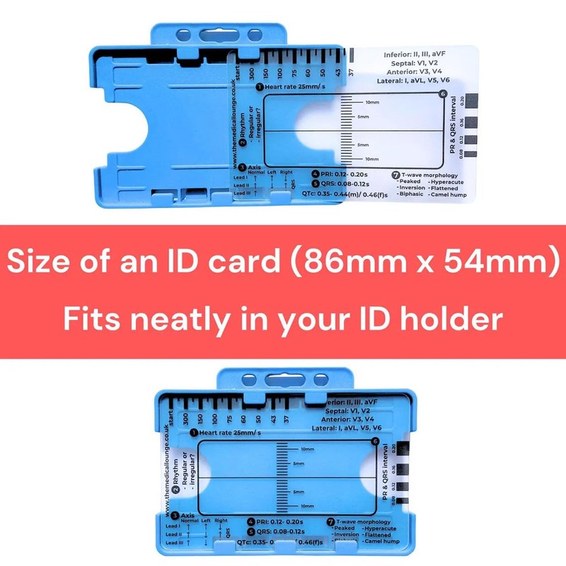 ECG 7 Step Ruler, ECG/EKG 7 Step Ruler Card for