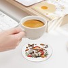 Cute Mushroom Drink Coasters with Holder,Ceramic Coasters for Tables, Cork