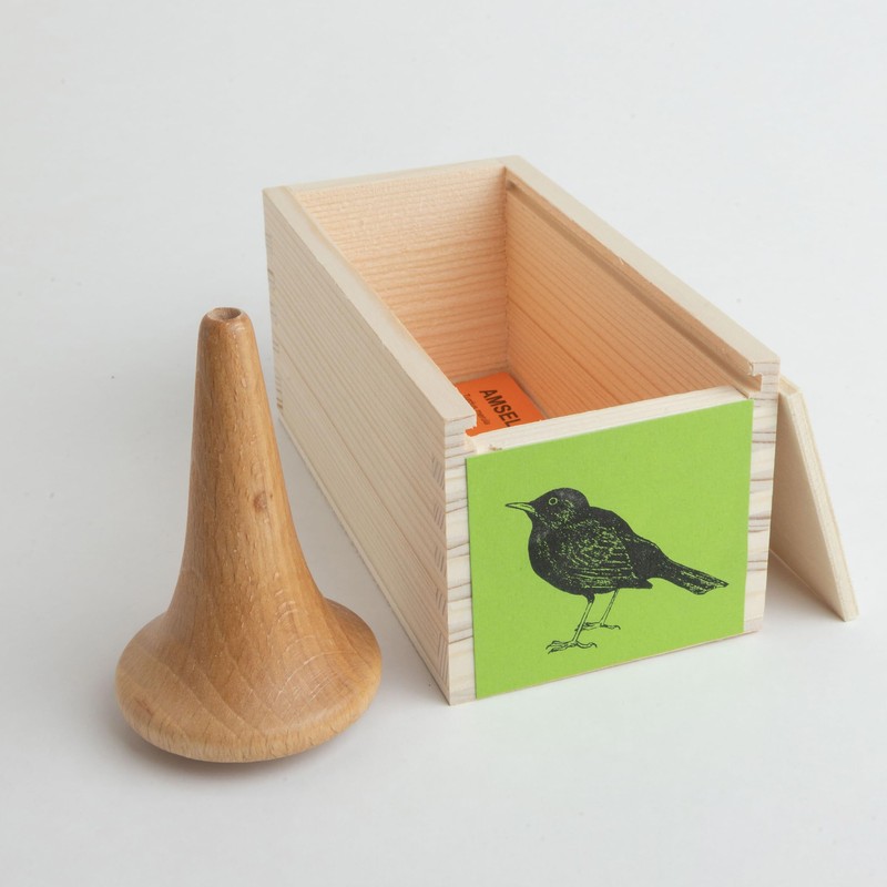 KOOKOO Vogelpfeife Amsel, Handgefertigtes Holz-Instrument für Naturgeräusche, Vogelstimmen-Imitation mit Aufbewahrungsbox