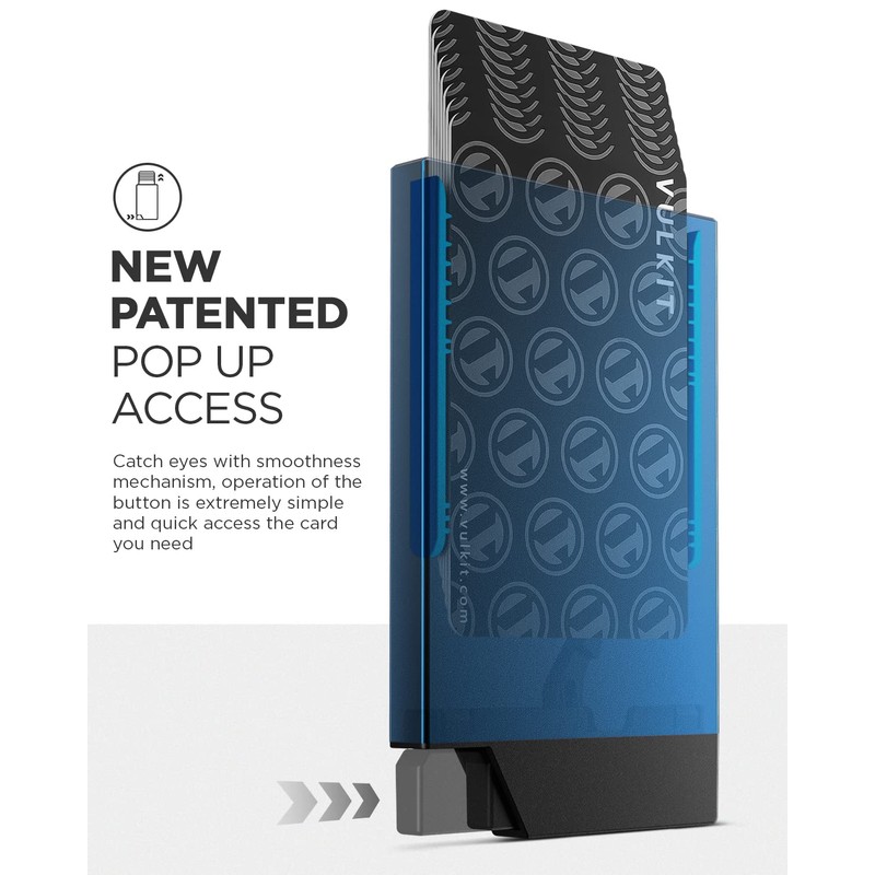 VULKIT Pop up Credit Card Holder Minimalist Metal Business Card