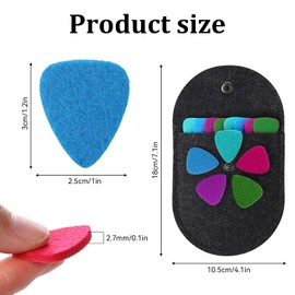 20 Pieces Felt Ukulele Picks Felt Heart Shape Pick with Pick Holder Case Multicolored Felt Thumb Picks Easy Grip Cute Ukulele Picks for Bass, Ukulele, Guitar