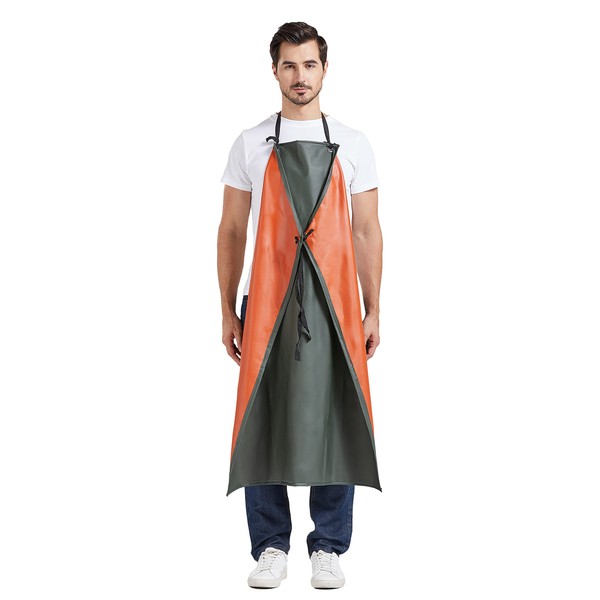 Nanxson Men's Women's Waterproof Apron Oil Resistant Work Apron Meat