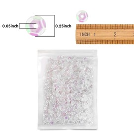 Bilipala Bulk Clear Sequins, Crystal Iridescent Spangles for DIY Crafts, Embroidery, 6mm, About 3000 Pieces