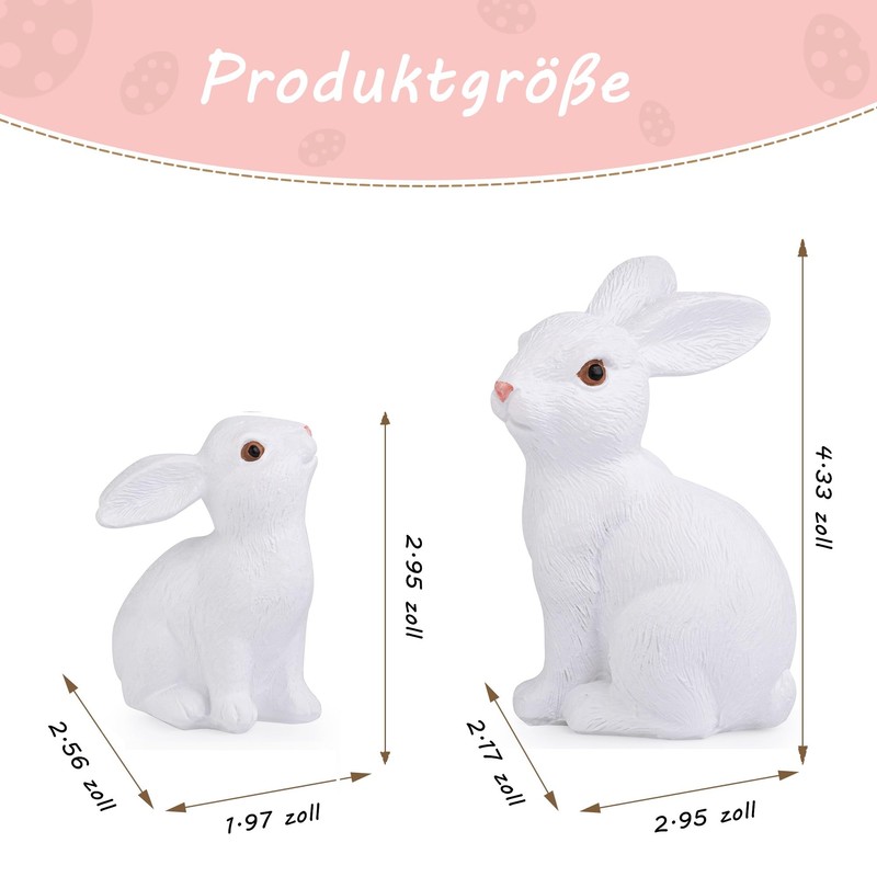 XIANNVXI Rabbit Easter Decoration White Polyresin Decorative Rabbit Easter Bunny