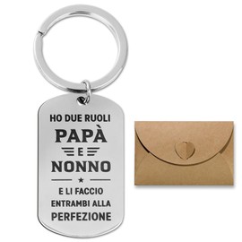 COLOFALLA Christmas Dad Gift Dad Gift Dad Keyring in Italian Gift Ideas Father Gifts for Best Dad in the World Father Birthday Gift Father's Day Christmas, silver