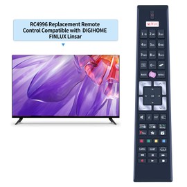 New RC4996 Remote Control Replacement for DIGIHOME 50292UHDDLEDCNTD 50"" LED TV for FINLUX SMART TV for Linsar 43LED800 32LED800 for Medion X15507