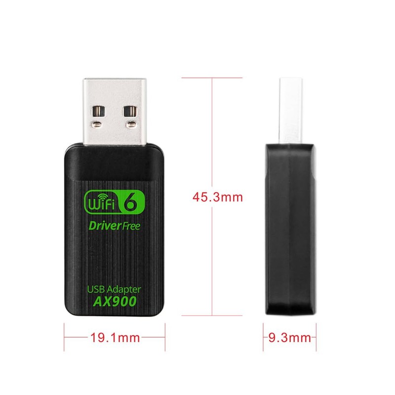 900M USB WiFi 6 Adapter Dual Antenna 600M Network Card