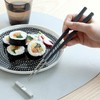 Cutipol KUBE Chopsticks + Chopsticks Rest Set, Black Silver KU39