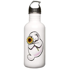 CafePress Sunny Manatee Water Bottle Stainless Steel Water Bottle, 1.0L Sports Bottle