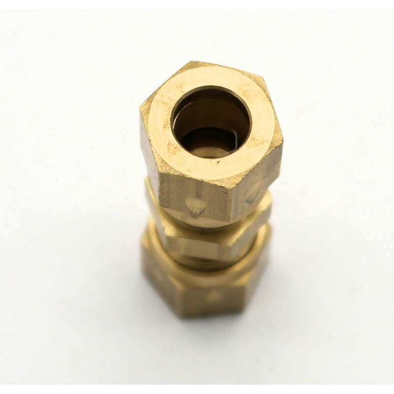 British Made 8mm to 8mm Brass Compression Fitting