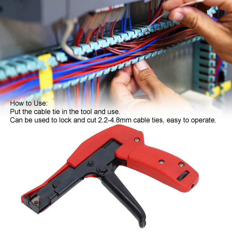 Cable Tie Gun 2.2‑4.8mm Nylon Zip Hose Ties Fastening Cutting