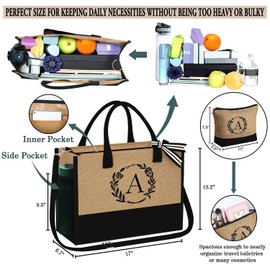 YOOLIFE Birthday Gifts for Women - Mom Birthday Gifts, Christmas Gift for Mom Sister Daughter in Law Friend Teacher Gift, Personalized Beach Bag Letter Tote Bag K