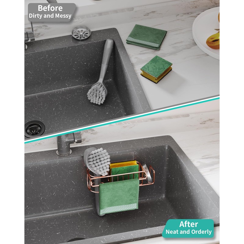 HapiRm Sponge Holder for Kitchen Sink, No Drill Kitchen Sink