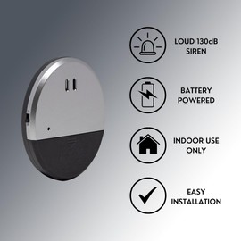 Defender Ultra Slim Vibration Alarm 2 Pack - Window Alert Alarm Sensor Smash Glass Siren 130dB - Police Recognised Standards