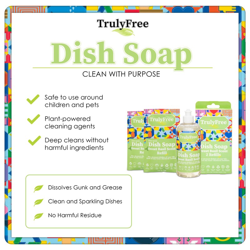 Truly Free Non Toxic Dish Soap | Natural Concentrated Dishwashing
