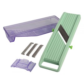 Benriner Mandolin Vegetable Slicer BN-1 64 mm Green with Collection Container without Engraving