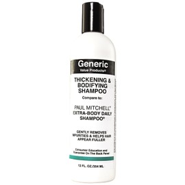 Generic Value Products Thickening & Bodifying Shampoo, Helps Repair Damaged Hair, Improves Strength, For Thicker and Fuller Looking Hair, Gentle Cleansing, 12 Oz