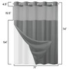 SORTTO No Hook Slub Textured Shower Curtain with Snap in