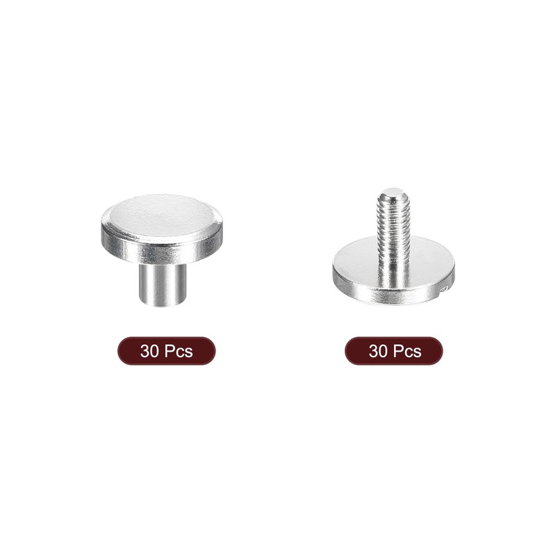 sourcing map 30Pack Brass Chicago Screws, 4x10mm Flat Head Screw