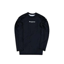 Progress Jiu Jitsu Academy Long Sleeve SleeveRashguard | Durable BJJ Rash Guard | Moisture-Wicking Compression Tops for Men and Women | 80% Polyester/20% Spandex Black XS