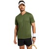 MIER Men's V-Neck T-Shirt Moisture Wicking Quick Dry Workout Gym