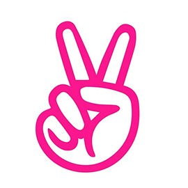 Peace Sign Hippie Hand Love Decal Sticker for Car, Truck, SUV Bumper Window (Pink)