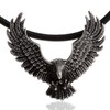 DonDon Men's Leather Necklace 50 cm with Stainless Steel Biker