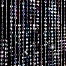 Boshen 3FTx6.5FT 45Strands Crystal Beaded Curtain Door Beads Clear Acrylic Beads Hanging Room Divider Crystal Iridescent Diamond Cut Curtain Doorway Curtain for Room Doorway Divider Party Decor