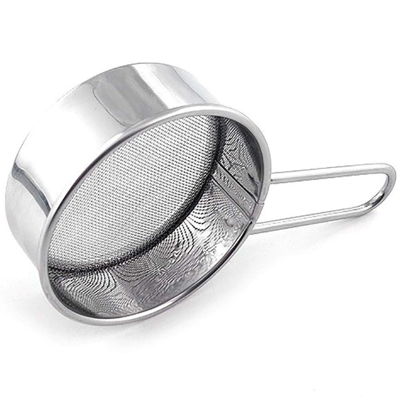 Goeielewe Stainless Steel Strainer with Long Handle, Flour Sieve Mini