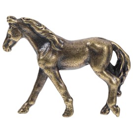 ABOOFAN Micro Landscape Copper Horse Figurine Metal Horse Statue Table Top Horses Book Shelf Office Table Decoration Copper Craft Horse Figure Copper Horse Statue Golden