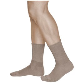 vitsocks Men's Soft-Top 12% Silver Fibre Comfort Socks, Antibacterial for Sensitive Feet, beige, 8.5-9.5