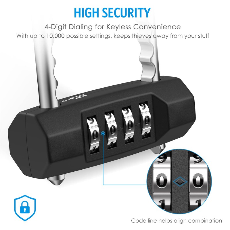[Upgraded] Brifit Combination Padlock, 4-Digit Combination Lock, Outdoor Weatherproof Combination