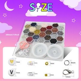 SHRJ 12000Pcs Pony Beads Jewelry Making Supplies Kit, 3mm Beads with Scissors and Wire for DIY Hanging Decoration Pendants Phone Chain Key Chain Friendship Bracelets Necklace Making, 24 Colors (Dark)