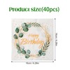 Focenat Happy Birthday Napkins, 40 Pcs Green Eucalyptus Decoration Napkins,