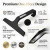 Bathroom Glass Shower Door Squeegee, Silicone & Metal, Black, 10"W