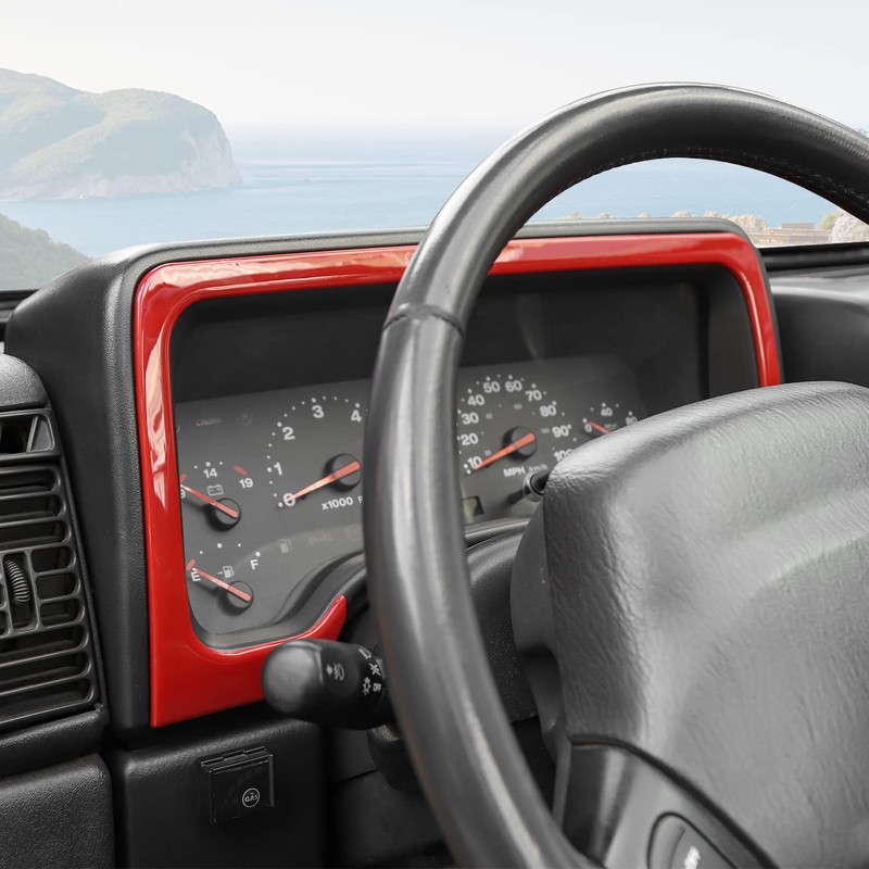 Jimen Compatible with Jeep Wrangler TJ 1997-2006 Dash Trim Instrument