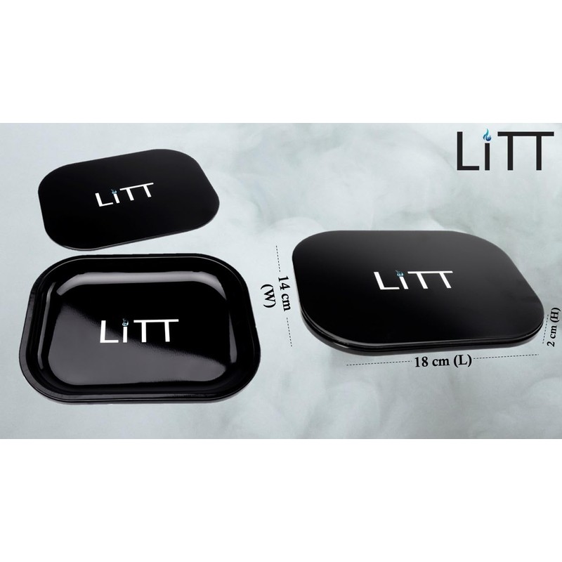 Litt Stash Metal Rolling Tray with Magnetic Rolling Lid- Smart