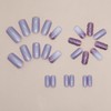 Silver Purple Press on Nails Square Medium Fake Nails With