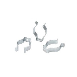 WITTKOWARE 10x Tool Clips, Spring Clips, Spring Steel, Galvanised, Open, e.g. for Cables or Pipes, Clamping Range Diameter 32-34 mm