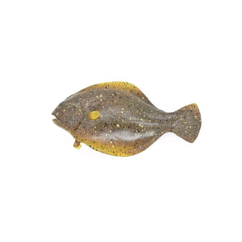 Deshen Du Pacific Halibut, Toy Fish, Very Realistic Rubber Model,