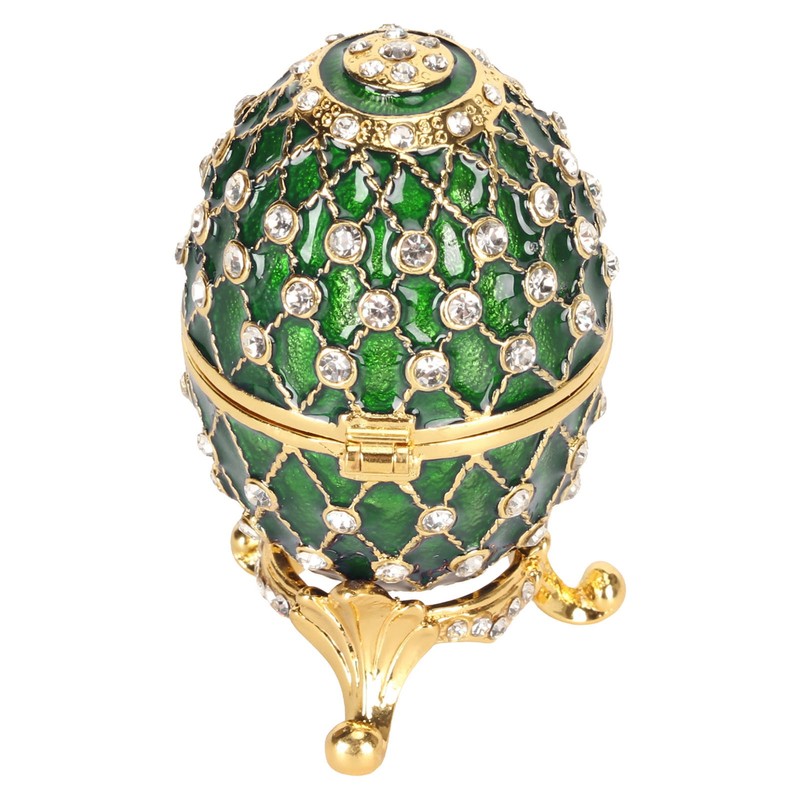 Egg Trinket Box Zinc Alloy Sparkling Rhinestone Exquisite Elegant Metal