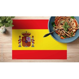 Place Mats I Place Mats Made of Premium Natural Paper - Spain Flag - Pack of 10 - High-Quality Table Decoration 44 x 32 cm Ideal Decoration for Themed Parties or Spanish Evenings